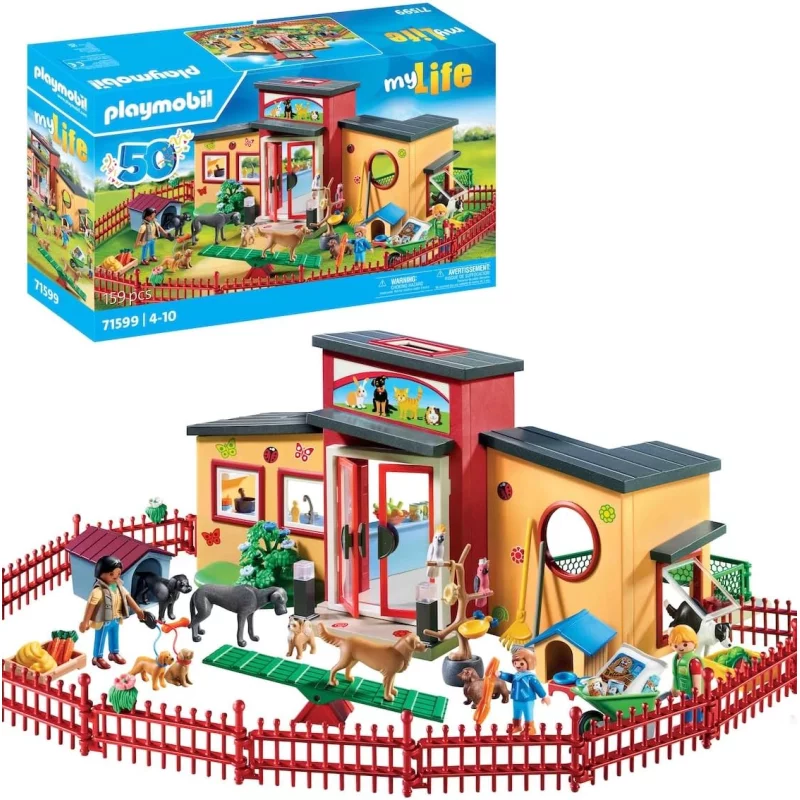 Image : PLAYMOBIL 71599 Pension des animaux avec soigneurs et enfant My Life