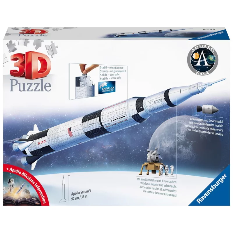 Image : RAVENSBURGER Puzzle 3D Fusee spatiale Saturne V NASA