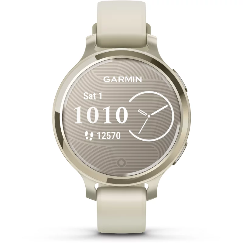 Image : GARMIN Lily 2 Active Lunar Gold Silicone blanc Montre sport