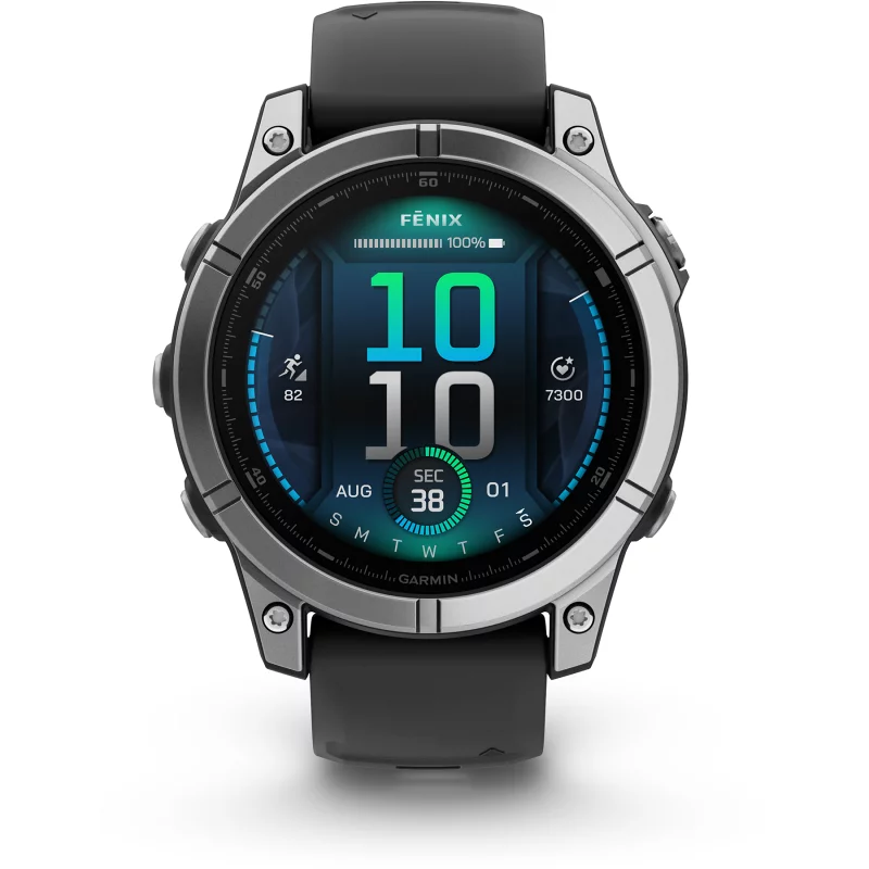 Image : GARMIN Fenix E 47mm Acier inox bracelet gris Montre sport