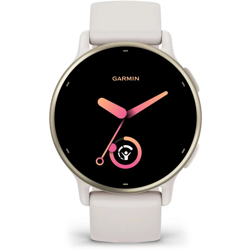 Image : GARMIN Vivoactive 5 Cream gold bracelet ivoire Montre sport