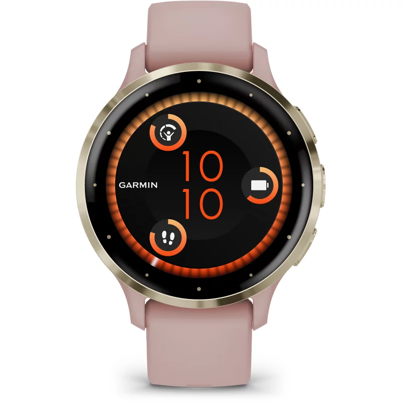 Image : GARMIN Venu 3S pink Dawn + Peach Gold Montre sport