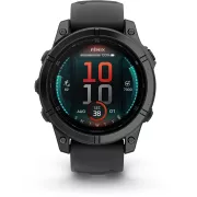 Image : GARMIN Fenix E 47mm Gris Acier bracelet noir Montre sport