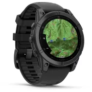Image : GARMIN Fenix E 47mm Gris Acier bracelet noir Montre sport