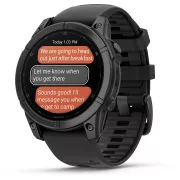 Image : GARMIN Fenix E 47mm Gris Acier bracelet noir Montre sport