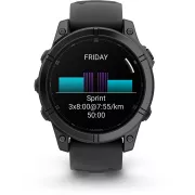 Image : GARMIN Fenix E 47mm Gris Acier bracelet noir Montre sport