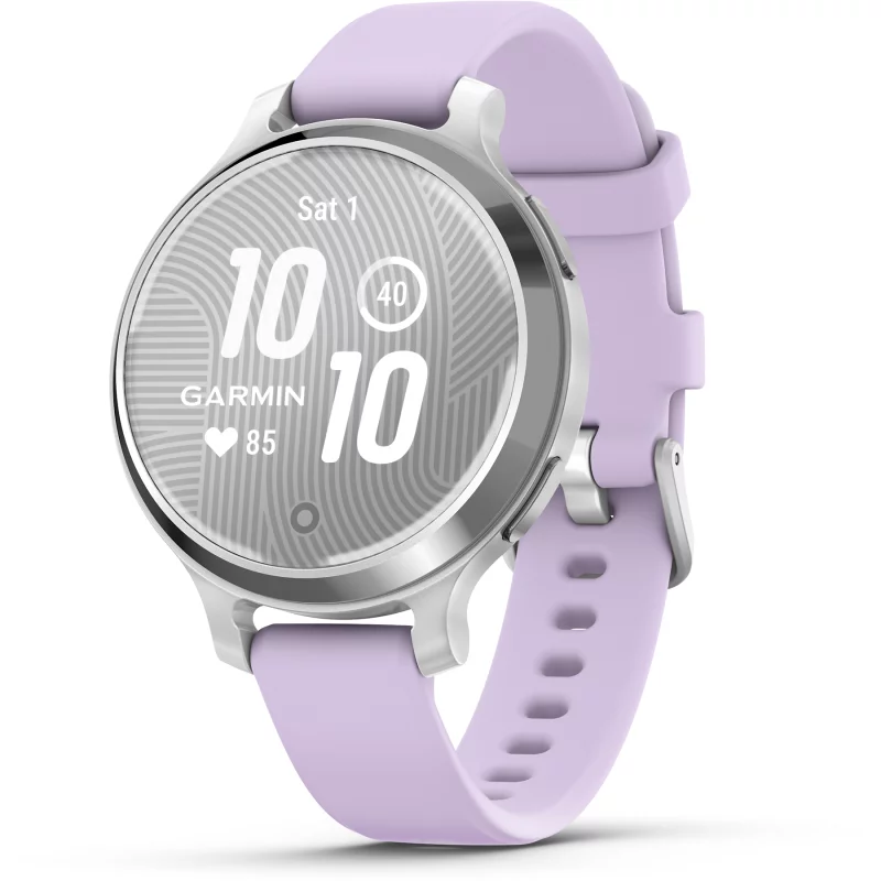 Image : GARMIN Lily 2 Active Silver Silicone lilas Montre sport