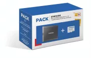 Pack SSD externe T7 2 To Gris + carte microSD Samsung Evo 64 Go