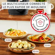 Image : MOULINEX Cookeo YY5449FB haute pression connecte + couvercle Extracrisp