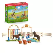 Schleich 42481 Farm World Coffret d'Entrainement Agilite equestre avec Cheval