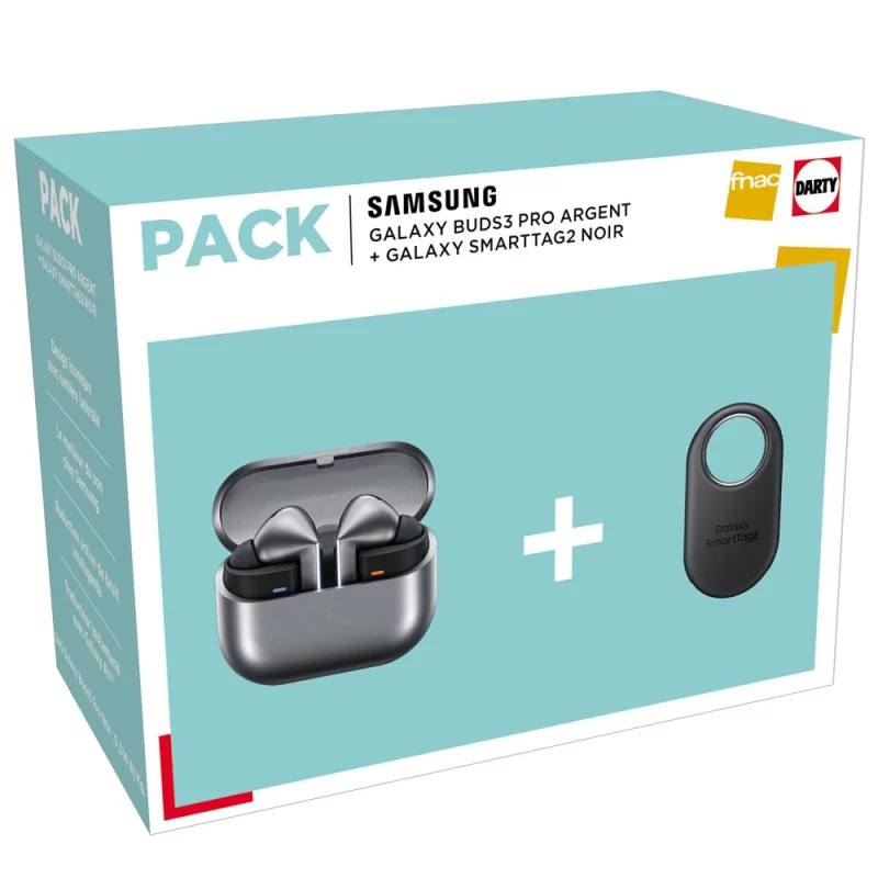 Image : Samsung Galaxy Buds3 Pro Argent + SmartTag2 Noir