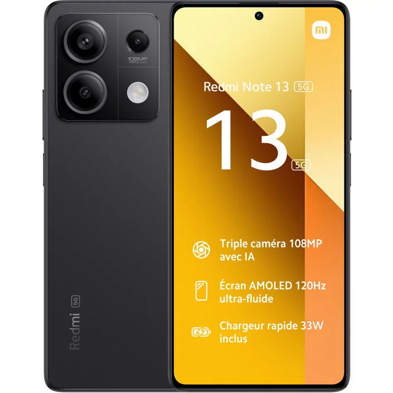 Image : Xiaomi Redmi Note 13 256g 5g - Noir Smartphone