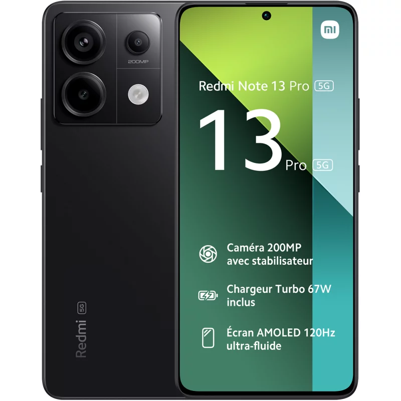 Image : Xiaomi Redmi Note 13 Pro 256g 5g - Noir Smartphone