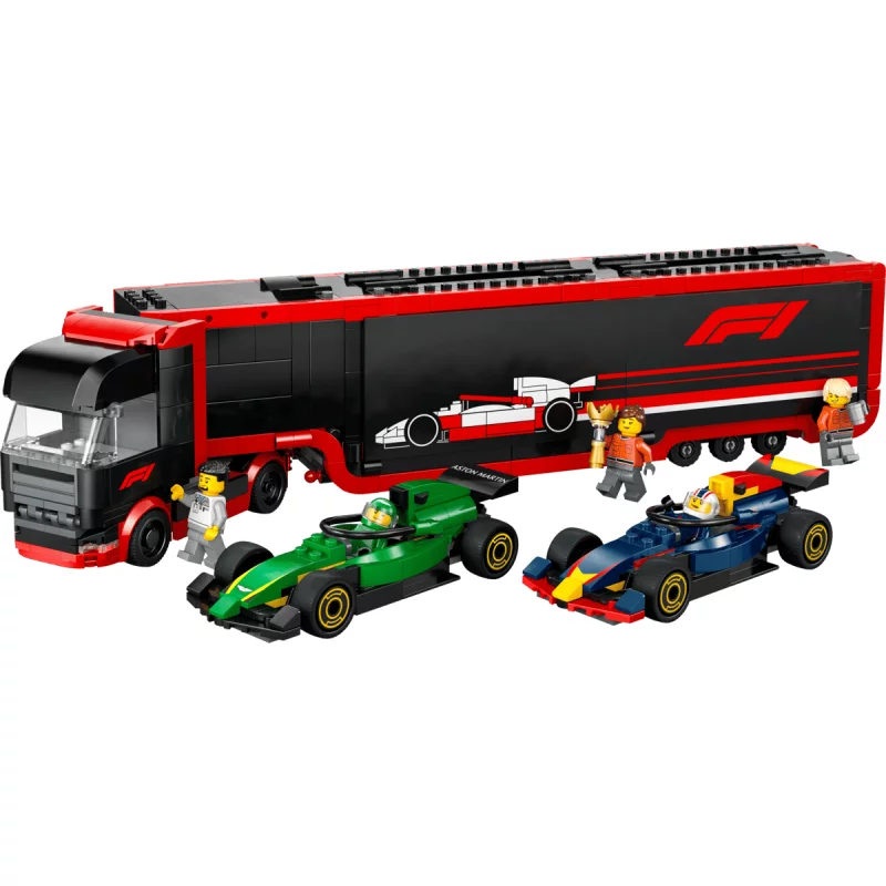 Image : LEGO City 60445 Camion de F1 avec voitures de F1 RB20 et AMR24
