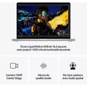 Image : Apple MacBook Pro 16' 512 Go SSD 24 Go M4 Pro Argent - MX2T3FN/A