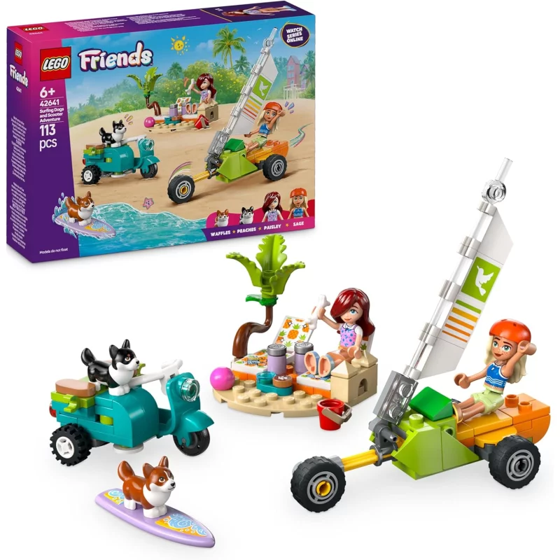 Image : LEGO Friends 42641 Chiens surfeurs et aventures en scooter
