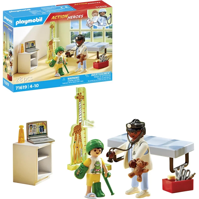 Image : Playmobil 71619 Pediatre avec enfant Action Heroes