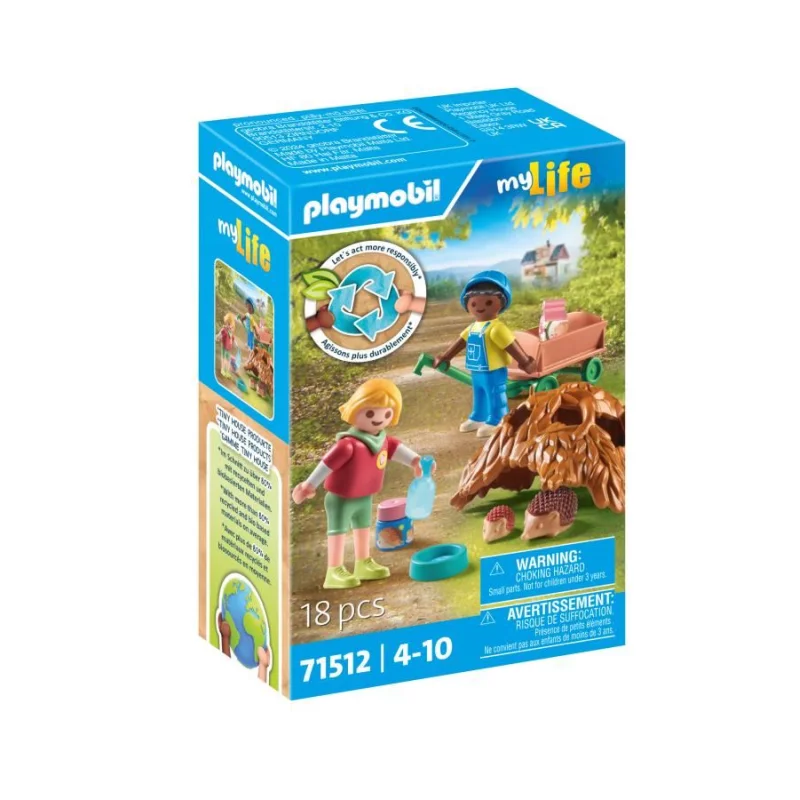 Image : Playmobil 71512 Enfants avec famille de herissons My Life