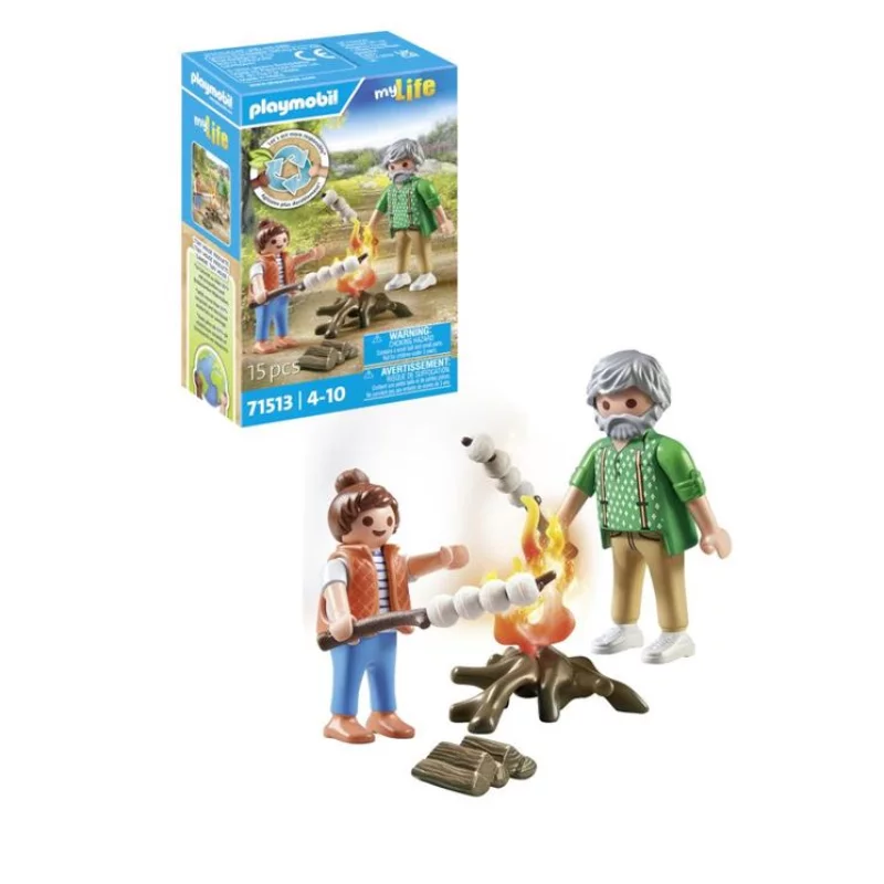 Image : Playmobil 71513 Grand-pere petite fille et feu de camp My Life