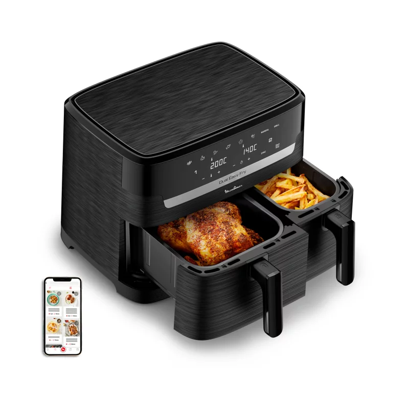 Image : MOULINEX Dual Easy Fry Essential noire Friteuse EZ901N