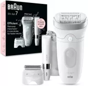 BRAUN - Silk-epil 7-441 - Blanc / Argent Epilateur electrique