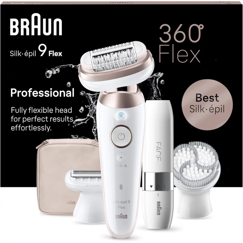 Image : Braun silk-epil 9 flex 9-360 3d rose blanc