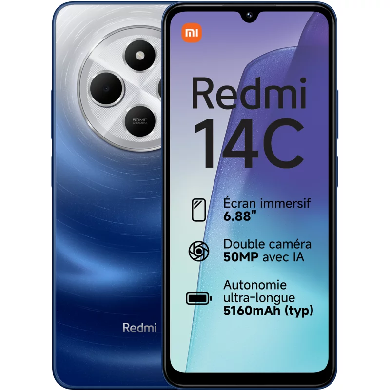 Image : XIAOMI Redmi 14C Bleu 8 GO + 256 GO