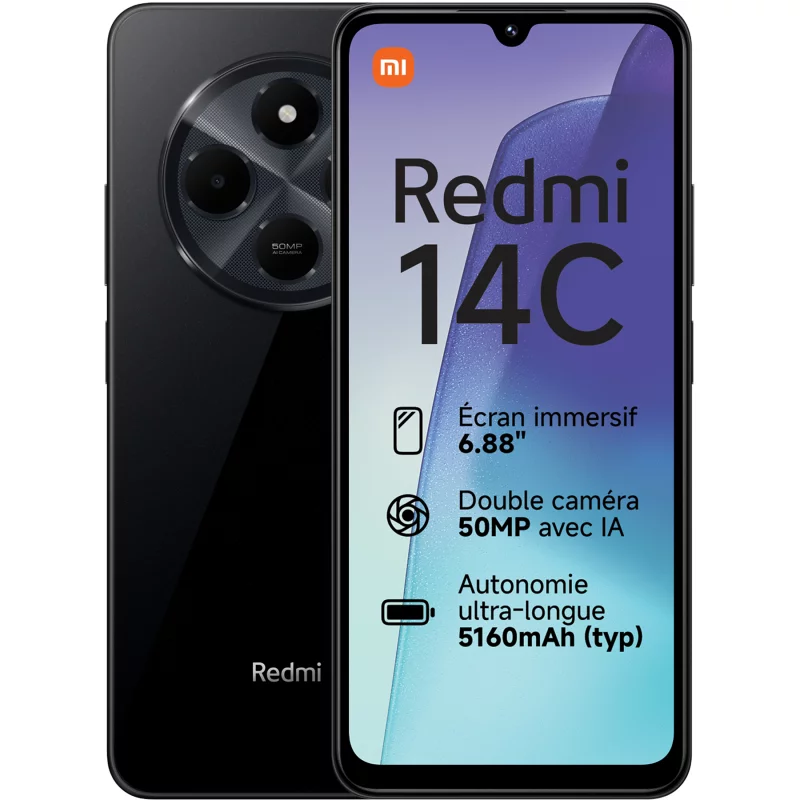 Image : XIAOMI Redmi 14C Noir 8 GO + 256 GO