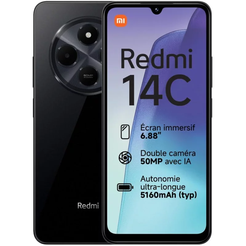 Image : XIAOMI Redmi 14C Noir 4 GO + 128 GO