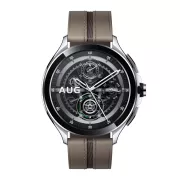Xiaomi Watch 2 Pro esim Boitier argente avec bracelet en marron