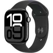 Apple Watch Series 10 GPS 46mm Boîtier en Aluminium Noir de Jais avec Bracelet Sport Noir S/M - MWWP3QF/A