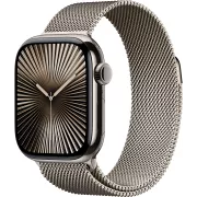Apple Watch Series 10 GPS + Cellular 46mm Boîtier en Titane Naturel avec Bracelet Milanais Naturel M/L - MWYC3QF/A