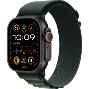 Apple Watch Ultra 2 GPS + Cellular 49 mm Boîtier en Titane Noir avec Boucle Alpine Vert Foncé Medium version 2024 - MX4R3NF/A