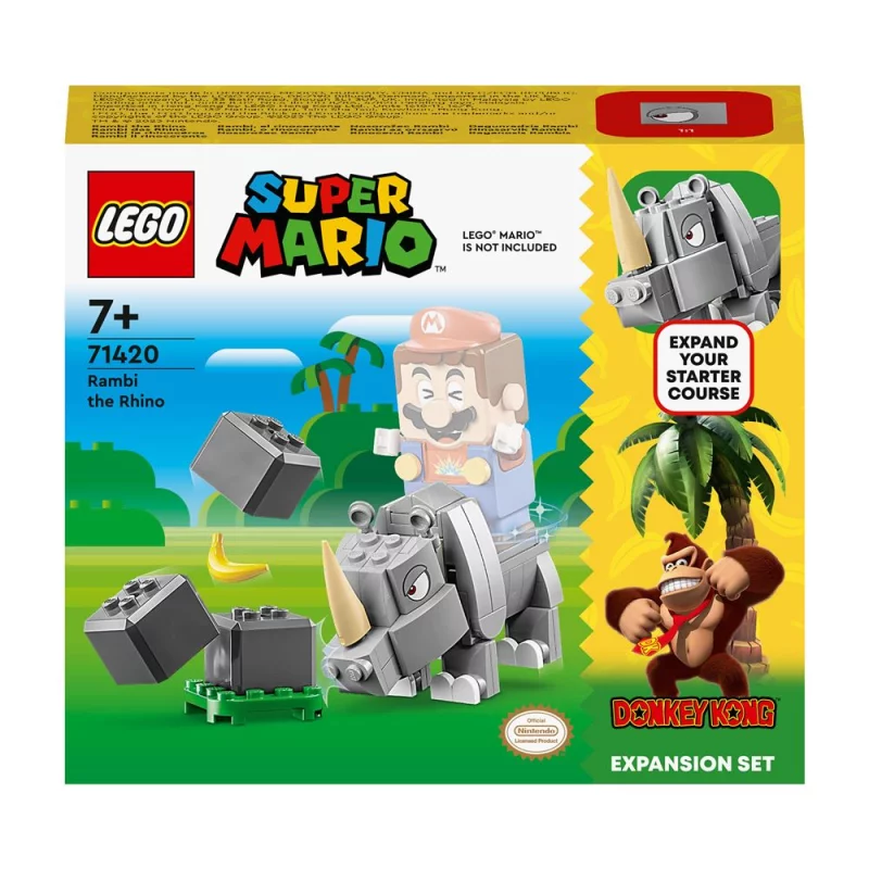 Image : LEGO 71420 Ensemble d'extension Rambi le rhinocéros Super Mario