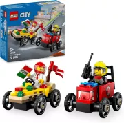 LEGO 60458 Pack de bolides de course: camion de pizza contre camion de pompiers City
