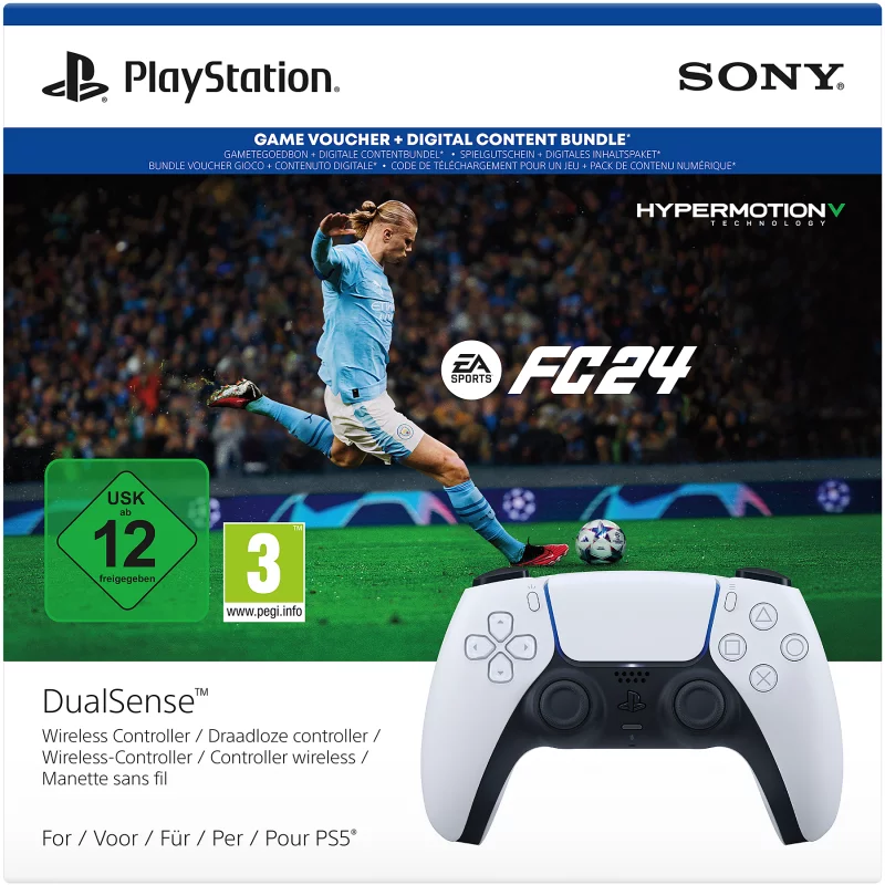Image : Manette Sans Fil DualSense Blanche PS5 + jeu EA Sports FC 24 SONY