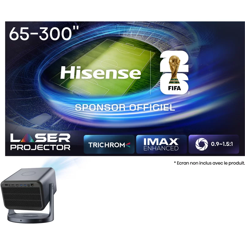 Image : Hisense C2 Pro Laser 4K Gris Smart Mini Projecteur 3D