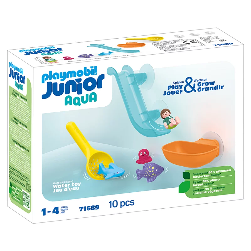 Image : Playmobil 71689 Junior Aqua : Grand Toboggan Aquatique et Animaux Marins