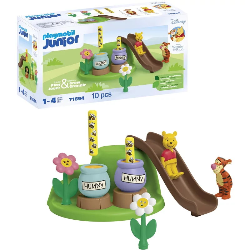Image : Playmobil 71694 Junior & Disney : Winnie l'ourson et Tigrou avec Jardin d'abeilles