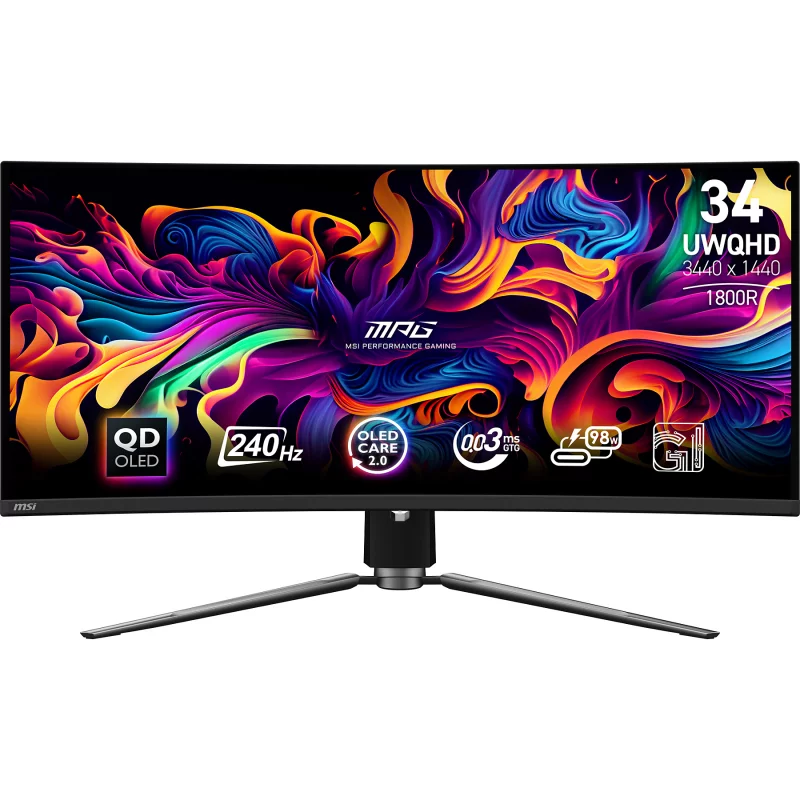 Image : MSI MPG 341CQPX Incurvé 34' QD-OLED Ecran PC Gamer