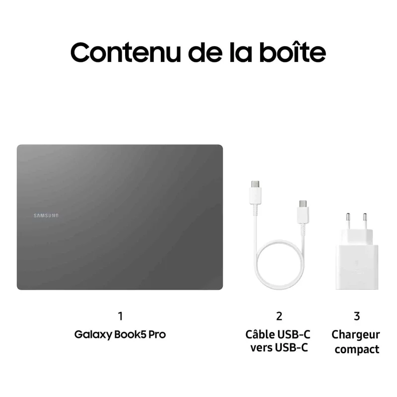 Image : Samsung Galaxy Book5 Pro16' U7 16 Go 1 To SSD Argent