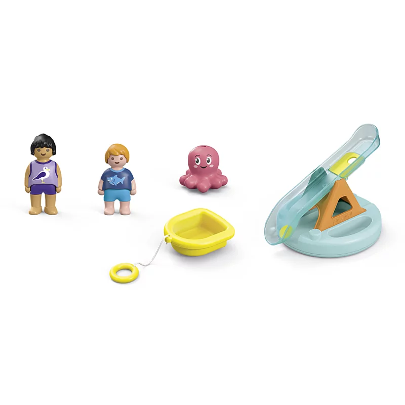 Image : Playmobil 71687 Junior Aqua : Ilôt avec Toboggan Aquatique