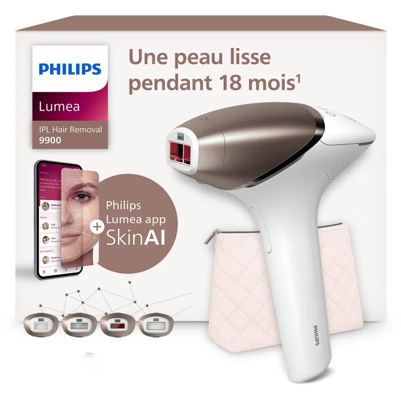 Image : Philips Lumea Series 9900 BRI951/01 Blanc et Rose Epilateur à lumière pulsée