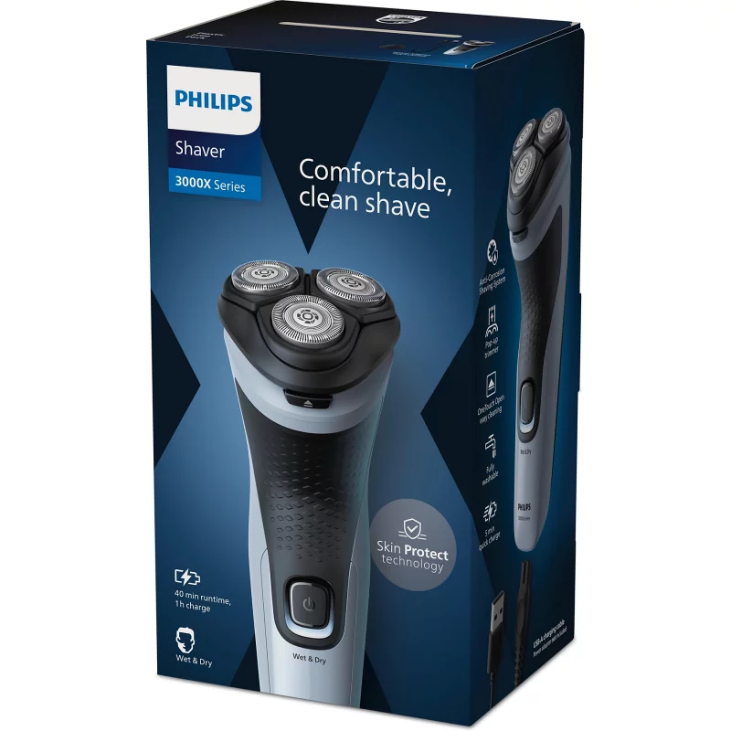 Image : Philips X3003/00 Séries 1000 Argent Rasoir homme