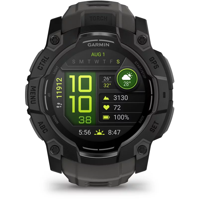 Image : GARMIN Instinct3 Amoled 50mm Noir Bracelet gris
