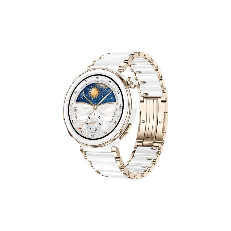Image : HUAWEI WATCH GT 5 Pro 42mm Bracelet en céramique blanche