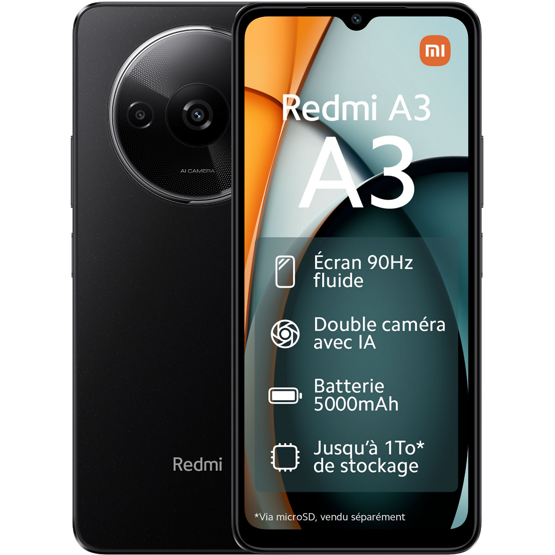Image : XIAOMI Redmi A3 Noir 4 GO + 128 GO