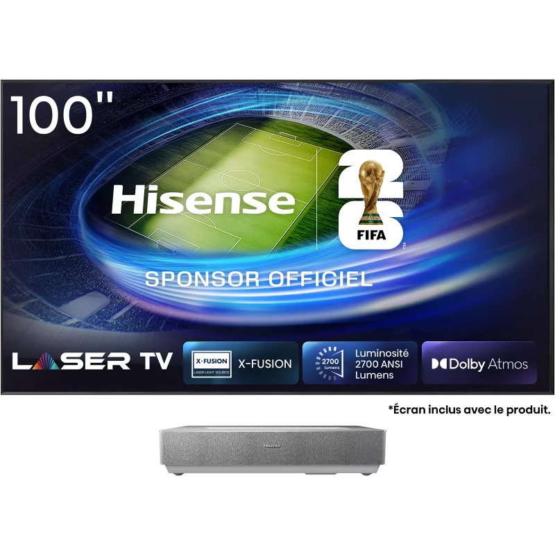 Image : HISENSE 100L5ND Laser TV + écran ALR FRESNEL