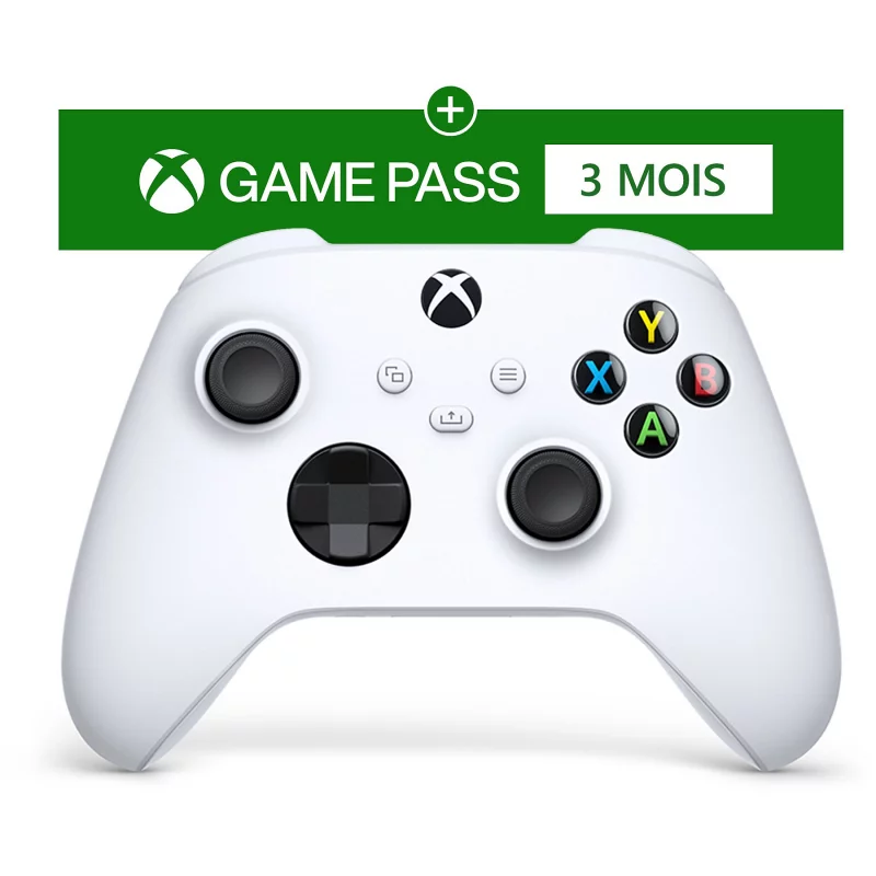Image : Manette MICROSOFT Robot White + 3 mois de Game pass Ultimate