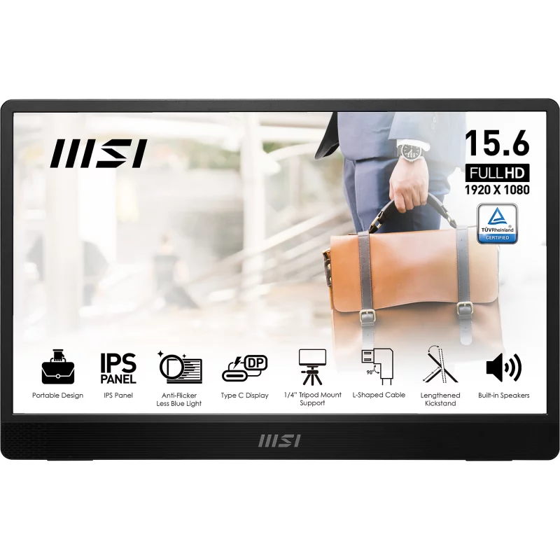 Image : MSI PRO MP161 E2 Plat 15..6'' IPS Ecran PC